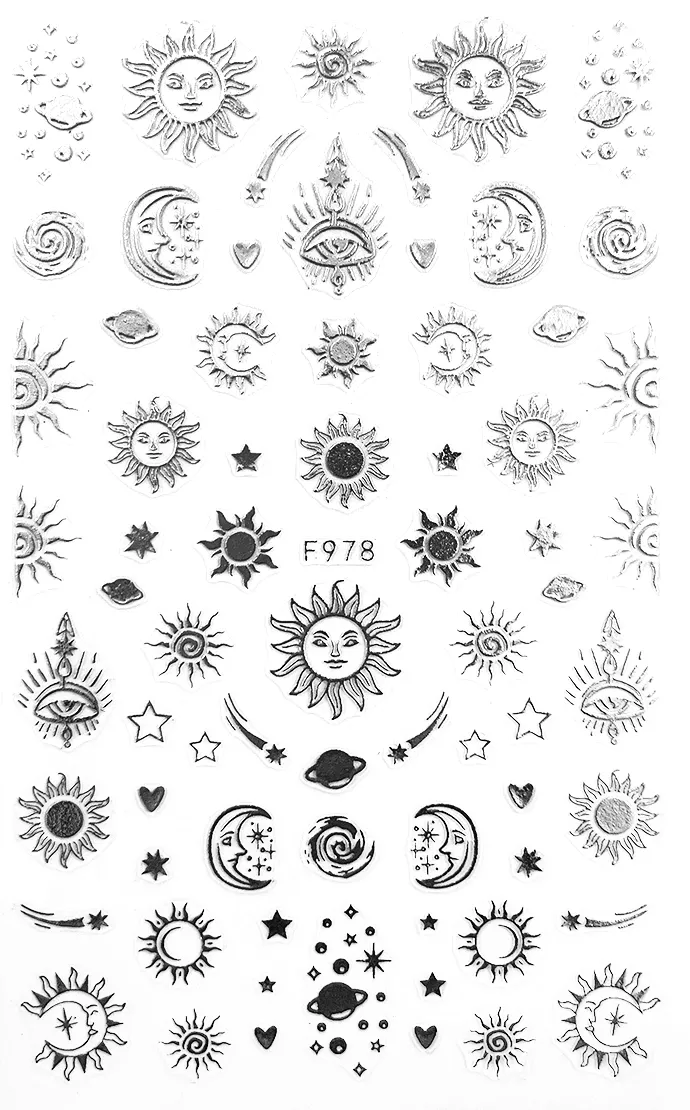 JUSTNAILS Sticker Moon Zodiac 978 Silver
