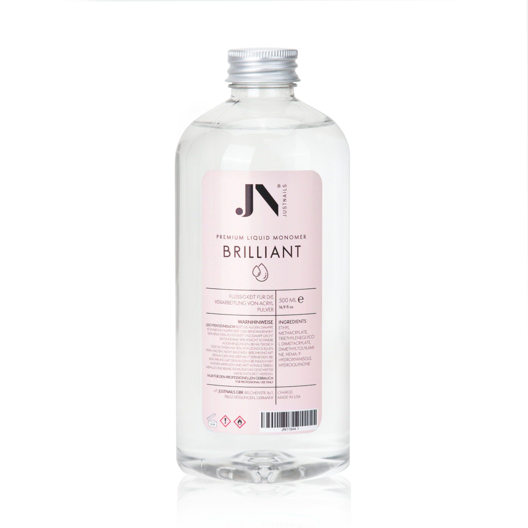 JUSTNAILS PREMIUM BRILLIANT CLEAR ACRYL LIQUID MONOMER