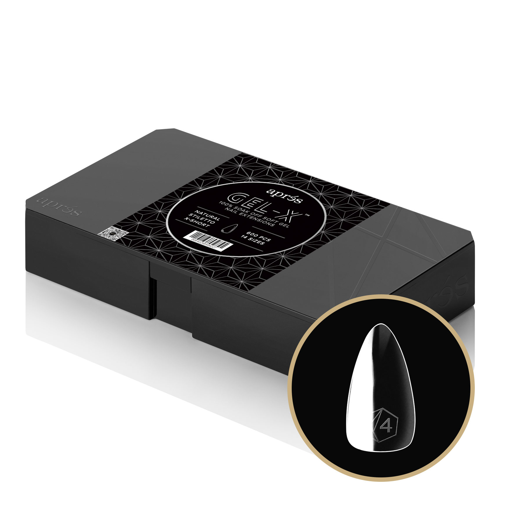 Gel-X® Tips Box 600pcs - Natural Stiletto Extra Short