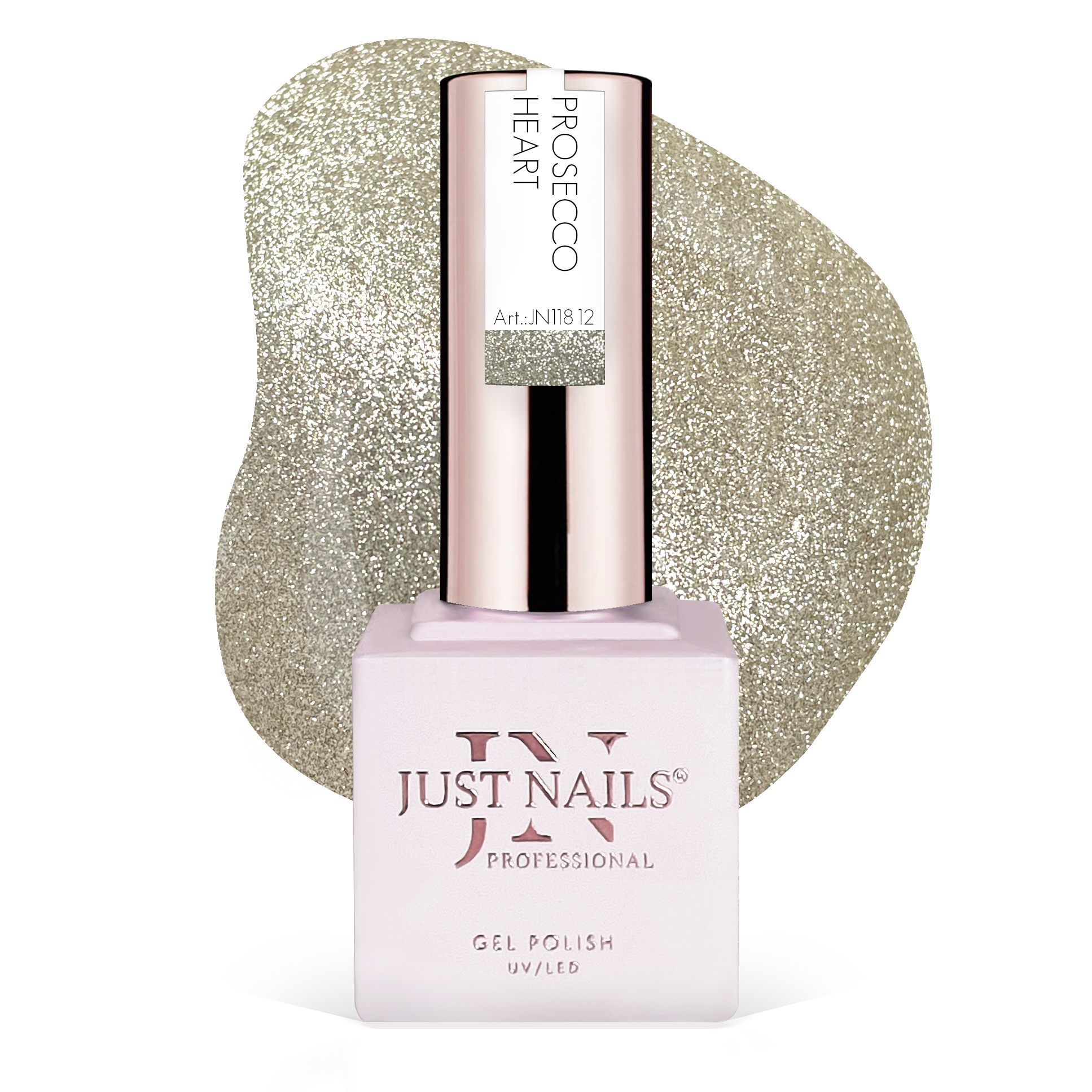 JUSTNAILS Polish Color Gel - PROSECCO HEART - Soak-off ABVERKAUF