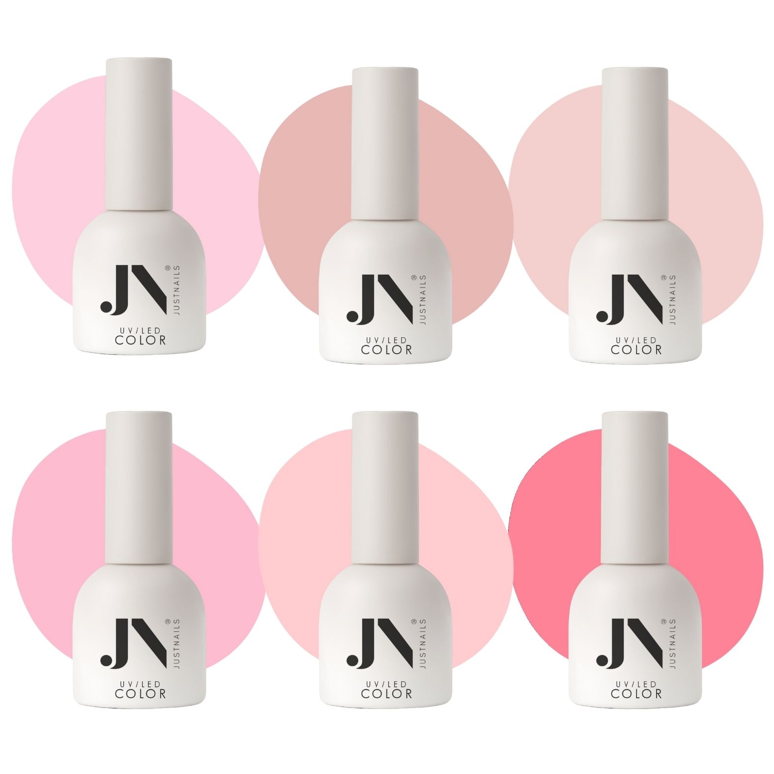  JUSTNAILS Professional Gel Polish Creamy Pink Set 