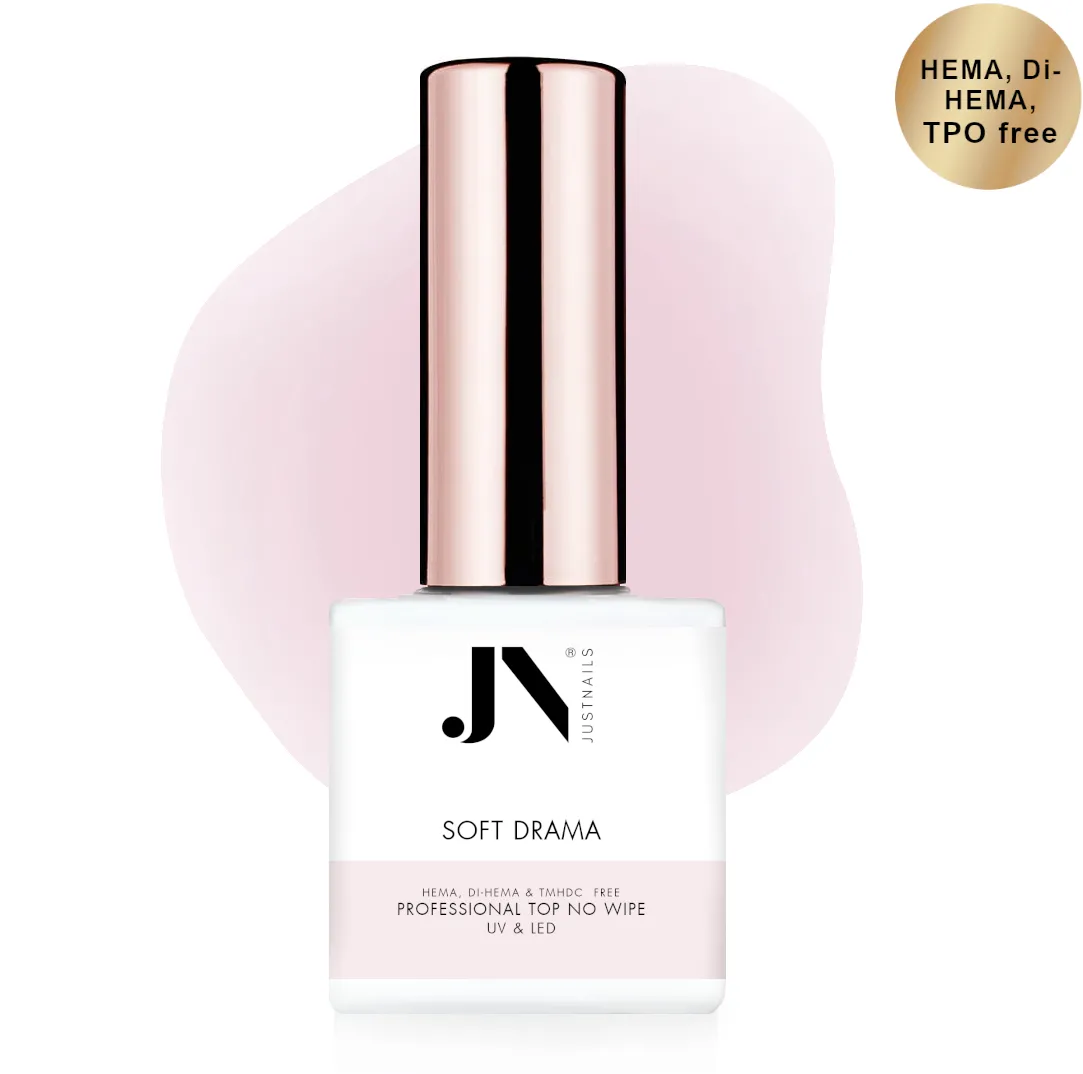 JUSTNAILS HEMA FREE - No Wipe Finish Gel - SOFT DRAMA