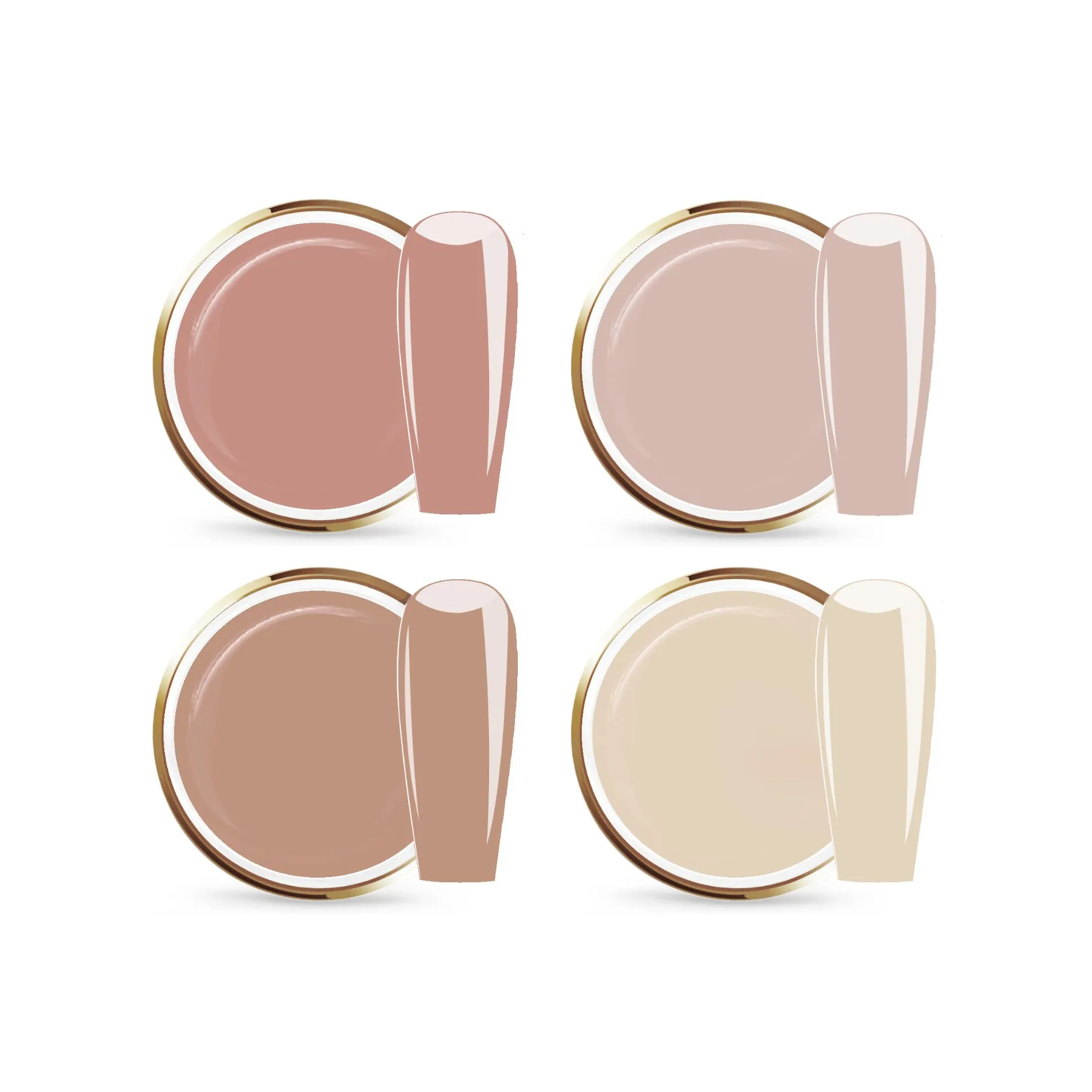 JUSTNAILS Farbgel NUDE SET - 02